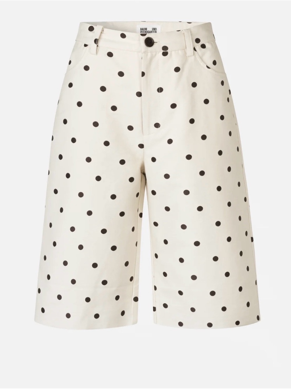 Polka Dot Cream Bermuda Shorts